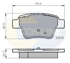 COMLINE CBP01658 - PASTILLAS PEUGEOT, CITROEN