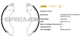 BREMSI GF1108 - ZAPATA FOR SYSTEM BPW ALKO 230 X 60