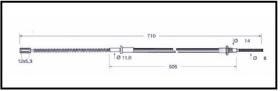 RECAMBIO FRENO INDUSTRIAL CA00788 - CABLE DE FRENO KOMATSU