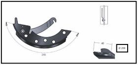 RECAMBIO FRENO INDUSTRIAL ZF00928 - ZAPATA DE FRENO  IZDA