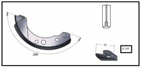 RECAMBIO FRENO INDUSTRIAL ZF00944 - ZAPATA DE FRENO SIN LEVA