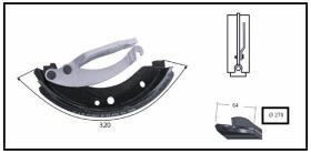 RECAMBIO FRENO INDUSTRIAL ZF00945 - ZAPATA DE FRENO  DCHA