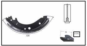 RECAMBIO FRENO INDUSTRIAL ZF00947 - ZAPATA DE FRENO SIN LEVA