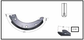 RECAMBIO FRENO INDUSTRIAL ZF00951 - ZAPATA DE FRENO SIN LEVA