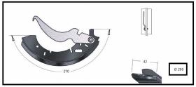 RECAMBIO FRENO INDUSTRIAL ZF00957 - ZAPATA DE FRENO  IZDA