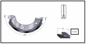 RECAMBIO FRENO INDUSTRIAL ZF00965 - ZAPATA DE FRENO 250X45