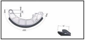 RECAMBIO FRENO INDUSTRIAL ZF01009 - ZAPATA DE FRENO