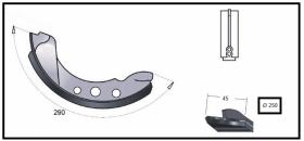 RECAMBIO FRENO INDUSTRIAL ZF01044 - ZAPATA DE FRENO SIN LEVA