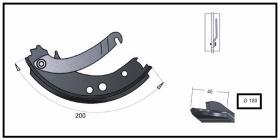 RECAMBIO FRENO INDUSTRIAL ZF01049 - ZAPATA DE FRENO  DCHA