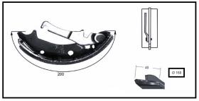 RECAMBIO FRENO INDUSTRIAL ZF01064 - ZAPATA DE FRENO  IZDA