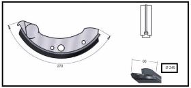 RECAMBIO FRENO INDUSTRIAL ZF01067 - ZAPATA DE FRENO