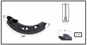 RECAMBIO FRENO INDUSTRIAL ZF01071 - ZAPATA DE FRENO SIN LEVA