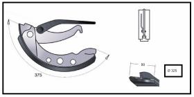 RECAMBIO FRENO INDUSTRIAL ZF01073 - ZAPATA DE FRENO  IZDA