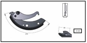 RECAMBIO FRENO INDUSTRIAL ZF01076 - ZAPATA DE FRENO  DCHA