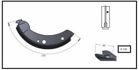 RECAMBIO FRENO INDUSTRIAL ZF01077 - ZAPATA DE FRENO DCHA