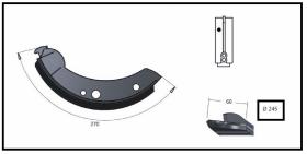 RECAMBIO FRENO INDUSTRIAL ZF01078 - ZAPATA DE FRENO  IZDA