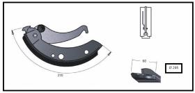 RECAMBIO FRENO INDUSTRIAL ZF01079 - ZAPATA DE FRENO  IZDA