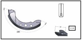 RECAMBIO FRENO INDUSTRIAL ZF01093 - ZAPATA DE FRENO SIN LEVA