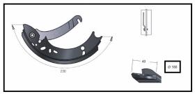 RECAMBIO FRENO INDUSTRIAL ZF01100 - ZAPATA DE FRENO  IZDA