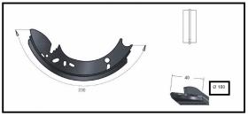 RECAMBIO FRENO INDUSTRIAL ZF01101 - ZAPATA DE FRENO SIN LEVA