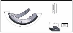 RECAMBIO FRENO INDUSTRIAL ZF01103 - ZAPATA DE FRENO  IZDA