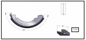 RECAMBIO FRENO INDUSTRIAL ZF01104 - ZAPATA DE FRENO SIN LEVA