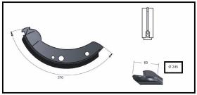 RECAMBIO FRENO INDUSTRIAL 01105 - ZAPATA DE FRENO SIN LEVA