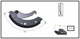RECAMBIO FRENO INDUSTRIAL 01107 - ZAPATA DE FRENO  IZDA