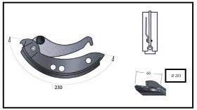 RECAMBIO FRENO INDUSTRIAL ZF01118 - ZAPATA DE FRENO  IZDA