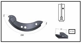 RECAMBIO FRENO INDUSTRIAL ZF01119 - ZAPATA DE FRENO  DCHA