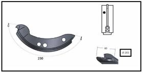 RECAMBIO FRENO INDUSTRIAL ZF01120 - ZAPATA DE FRENO  IZDA