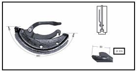 RECAMBIO FRENO INDUSTRIAL ZF01127 - ZAPATA DE FRENO  IZDA