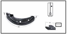 RECAMBIO FRENO INDUSTRIAL ZF01128 - ZAPATA DE FRENO  DCHA