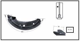 RECAMBIO FRENO INDUSTRIAL ZF01129 - ZAPATA DE FRENO  IZDA