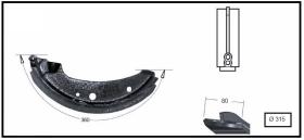 RECAMBIO FRENO INDUSTRIAL ZF01130 - ZAPATA DE FRENO SIN LEVA