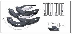 RECAMBIO FRENO INDUSTRIAL ZF01151 - KIT ZAPATA DE FRENO 4 PIEZAS SIN LEVA