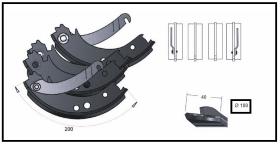 RECAMBIO FRENO INDUSTRIAL ZF01156 - KIT ZAPATA DE FRENO 4 PIEZAS SIN LEVA