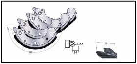 RECAMBIO FRENO INDUSTRIAL ZF01158 - KIT ZAPATA DE FRENO 300X55 4 PIEZAS