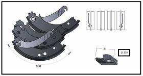 RECAMBIO FRENO INDUSTRIAL ZF01167 - KIT ZAPATA DE FRENO 4 PIEZAS SIN LEVA