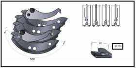 RECAMBIO FRENO INDUSTRIAL ZF01168 - KIT ZAPATA DE FRENO 4 PIEZAS SIN LEVA