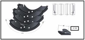 RECAMBIO FRENO INDUSTRIAL ZF01173 - KIT ZAPATA DE FRENO 4 PIEZAS