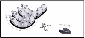 RECAMBIO FRENO INDUSTRIAL ZF01176 - KIT ZAPATA DE FRENO 4 PIEZAS