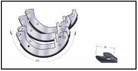 RECAMBIO FRENO INDUSTRIAL ZF01181 - KIT ZAPATA DE FRENO 4 PIEZAS