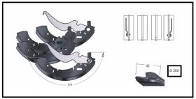 RECAMBIO FRENO INDUSTRIAL ZF01182 - KIT ZAPATA DE FRENO 4 PIEZAS