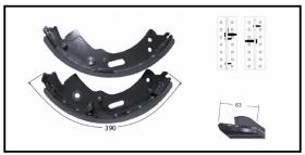 RECAMBIO FRENO INDUSTRIAL ZF01198 - KIT ZAPATA DE FRENO 2 PIEZAS DCHA