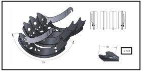 RECAMBIO FRENO INDUSTRIAL ZF01203 - KIT ZAPATA DE FRENO 4 PIEZAS