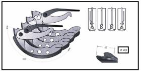 RECAMBIO FRENO INDUSTRIAL ZF01209 - KIT ZAPATA DE FRENO 4 PIEZAS