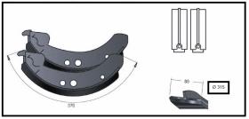 RECAMBIO FRENO INDUSTRIAL ZF01214 - KIT ZAPATA DE FRENO 2 PIEZAS