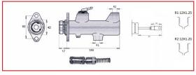 RECAMBIO FRENO INDUSTRIAL BF02526M - BOMBA DE FRENO LHM SAME 12X1,25 Ø25,4