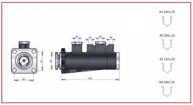 RECAMBIO FRENO INDUSTRIAL BF02574 - BOMBA DE FRENO 12X1,25 10X1,25 Ø 25,4